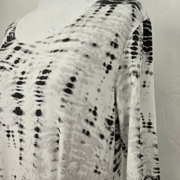 Bryn Walker Short Sleeve Asymmetric Hem Shift Dress, Tie Dye Pattern, Size Small - Picture 5 of 9